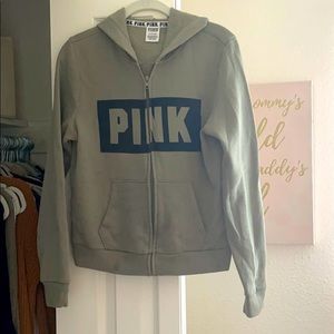 Sage green PINK Victoria’s Secret hoodie